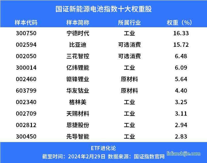 國證新能源電池十大權證股